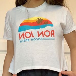 Ron Jon White Cocoa Beach Crop Top